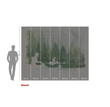 Fototapet med skogsmotiv och sittande figurer, mått 280 x 350 cm.