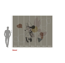 Fototapet med Musse Pigg och abstrakta former, storlek 350 x 280 centimeter