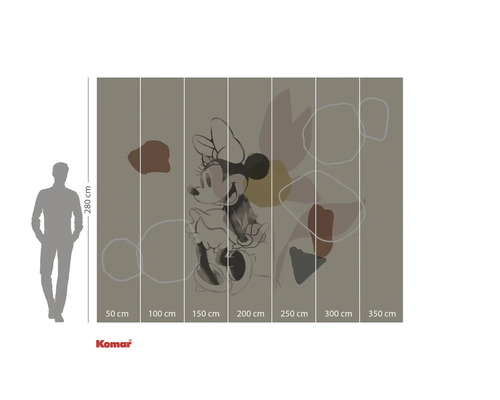 Fototapet med Musse Pigg och abstrakta former, storlek 350 x 280 centimeter