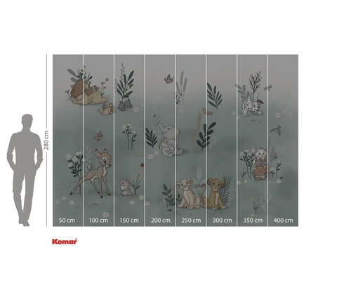 Komar fototapet med Disney-motiv och storleksangivelser.