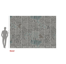 Komar fototapet med skogsmotiv och djurillustrationer, 280 x 400 cm