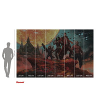 Fototapet med motiv från Guardians of the Galaxy och storleksinformation