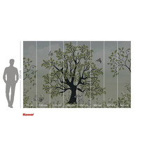 Fototapet med träd-, fågel- och djurmotiv