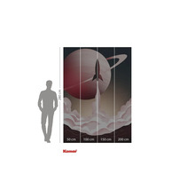 Fototapet med raketuppskjutning framför en planet