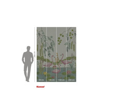 Fototapet med flamingor, näckrosor och växter