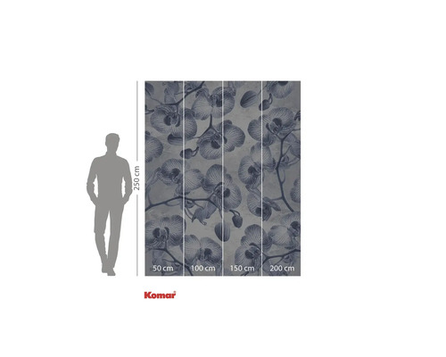 Komar fototapet med orkidémönster, mått 250 x 200 cm