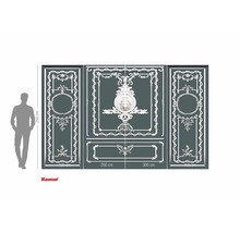 Fototapet med klassiskt ornamentmönster och storleksinformation