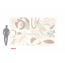 Fototapet med abstrakta former och Komar-logotypen