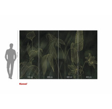 Fototapet med blommönster och storleksangivelser