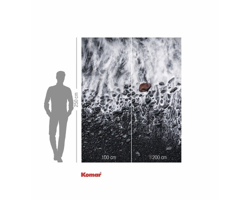 Komar fototapet med strandmotiv, stenar och vågor, 300 centimeter bred och 250 centimeter hög