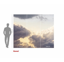 Fototapet med molnmotiv och storleksinformation