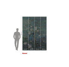 Komar fototapet med påfåglar och blommotiv, 280 cm hög, uppdelad i fyra våder