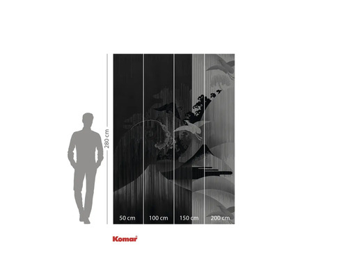 Fototapet med tranmotiv och storleksinformation