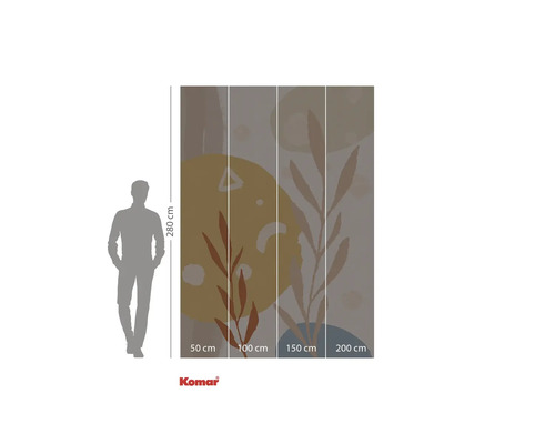 Fototapet med växtmotiv och storleksangivelser