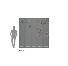 Fototapet med fågel- och blommotiv, mått 250 x 250 centimeter