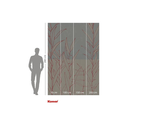 Fototapet med växtmotiv och storleksangivelser