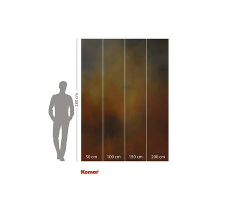 Komar fototapet med exempeldimensioner och figur