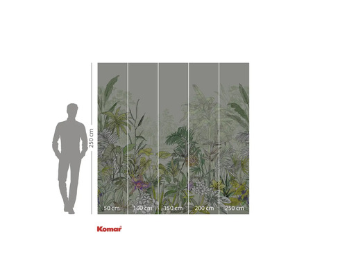 Komar fototapet med djungelmotiv och storleksinformation
