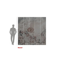 Fototapet med blommönster och molnig himmel