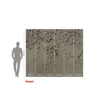 Fototapet med blommönster och fågelmotiv som väggdekoration