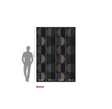 Komar fototapet med halvcirkelmönster och måttangivelser