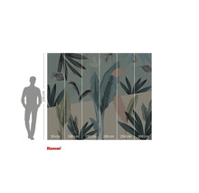 Fototapet med bladmönster och storleksangivelser