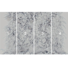 Fyrdelad fototapet med växtmotiv