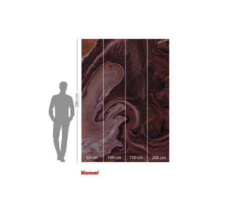 Komar fototapet med dimensioner och person för storleksreferens