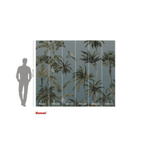 Fototapet med palmer och tropiska fåglar, 250 cm hög