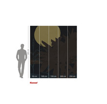 Komar fototapet med växtmotiv, måne och storleksangivelser