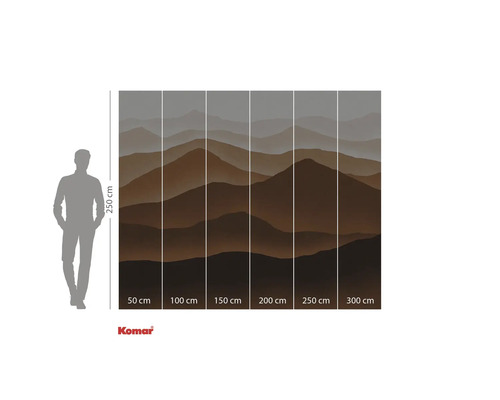 Fototapet med bergmotiv och storleksangivelser