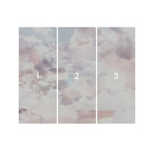 Tredelad fototapet med molnmotiv