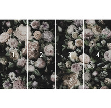 Fyrdelad fototapet med blommönster