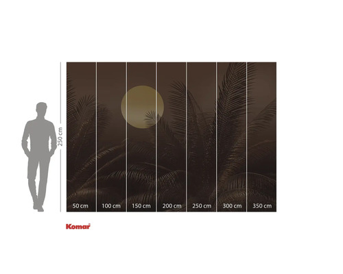 Fototapet med palmer och måne, mått 350 cm x 250 cm