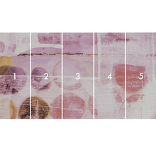 Non-woven tapet med abstrakt cirkelmönster, bestående av fem rader