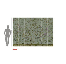 Fototapet med grenar, blommor och fåglar