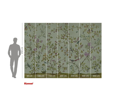 Fototapet med grenar, blommor och fåglar