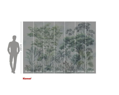 Fototapet med skogsmotiv och storleksangivelser