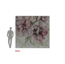 Fototapet med blommönster och storleksangivelser