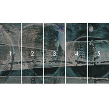 Flerdelad väggbild med abstrakt mönster