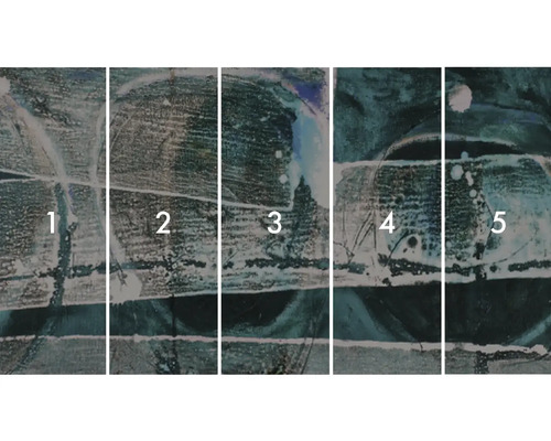 Flerdelad väggbild med abstrakt mönster