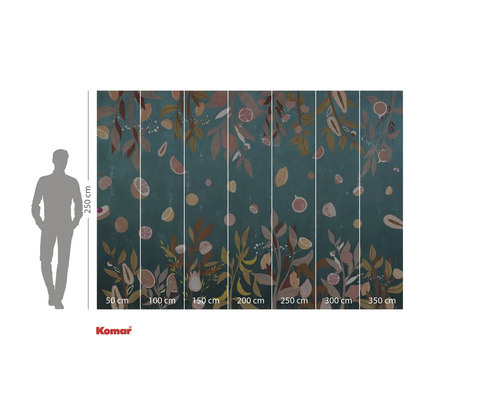Komar fototapet med frukt- och växtmotiv samt storleksangivelser