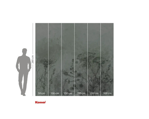 Fototapet med blommönster och storleksinformation