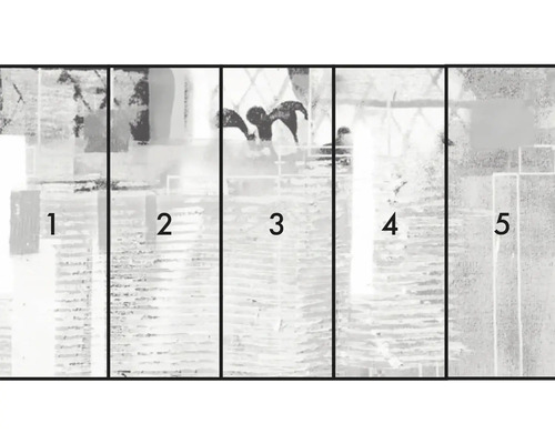 Fototapet med abstrakt mönster, bestående av fem våder