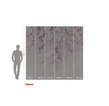 Fototapet med blommönster, höjd 280 cm, bredder från 50 cm till 300 cm