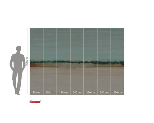 Fototapet med abstrakt landskapsmotiv och storleksinformation.