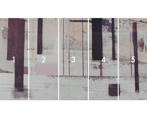 Flerdelad väggbild med abstrakta former