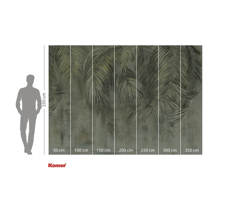 Komar fototapet med palmmotiv och storleksangivelser