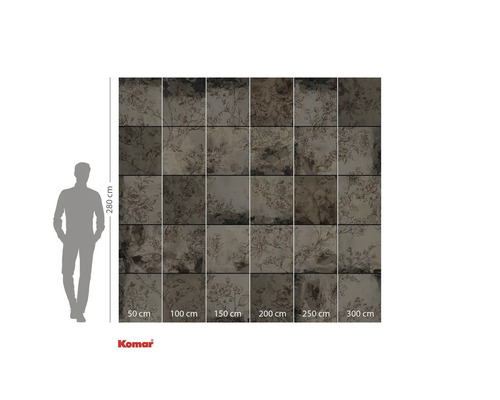 Fototapet med blommönster och storleksinformation