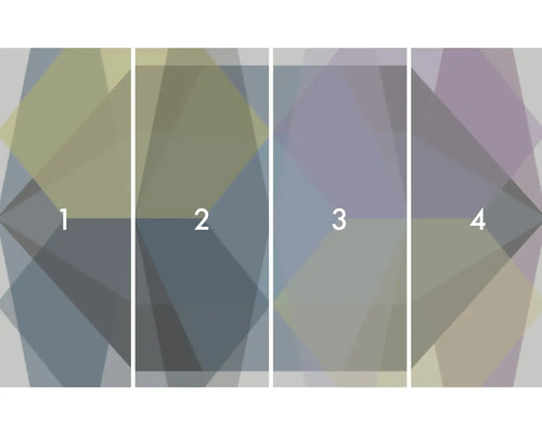 Fyrdelat geometriskt mönster för väggdekoration